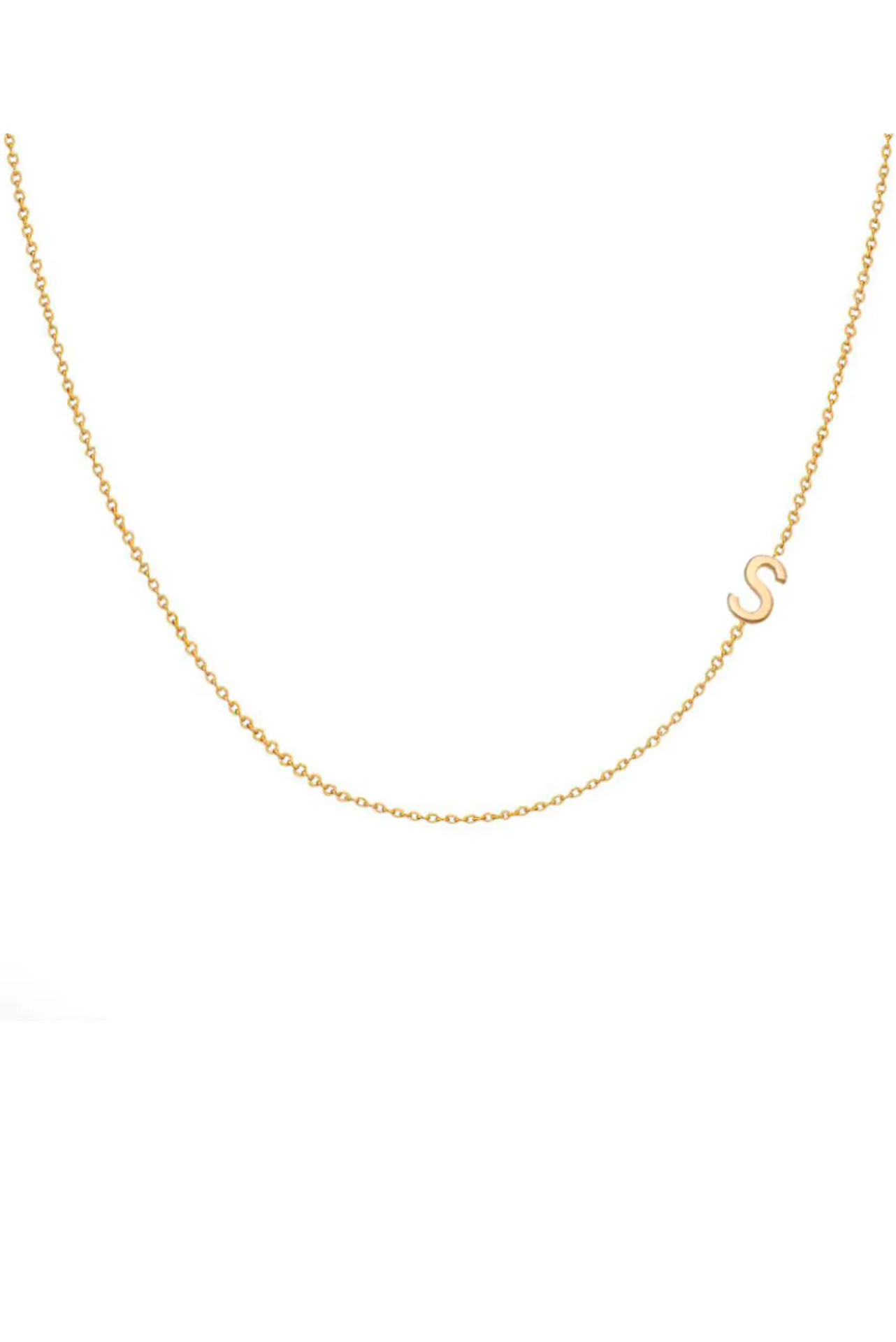 14k Dainty Sideways Initial Necklace