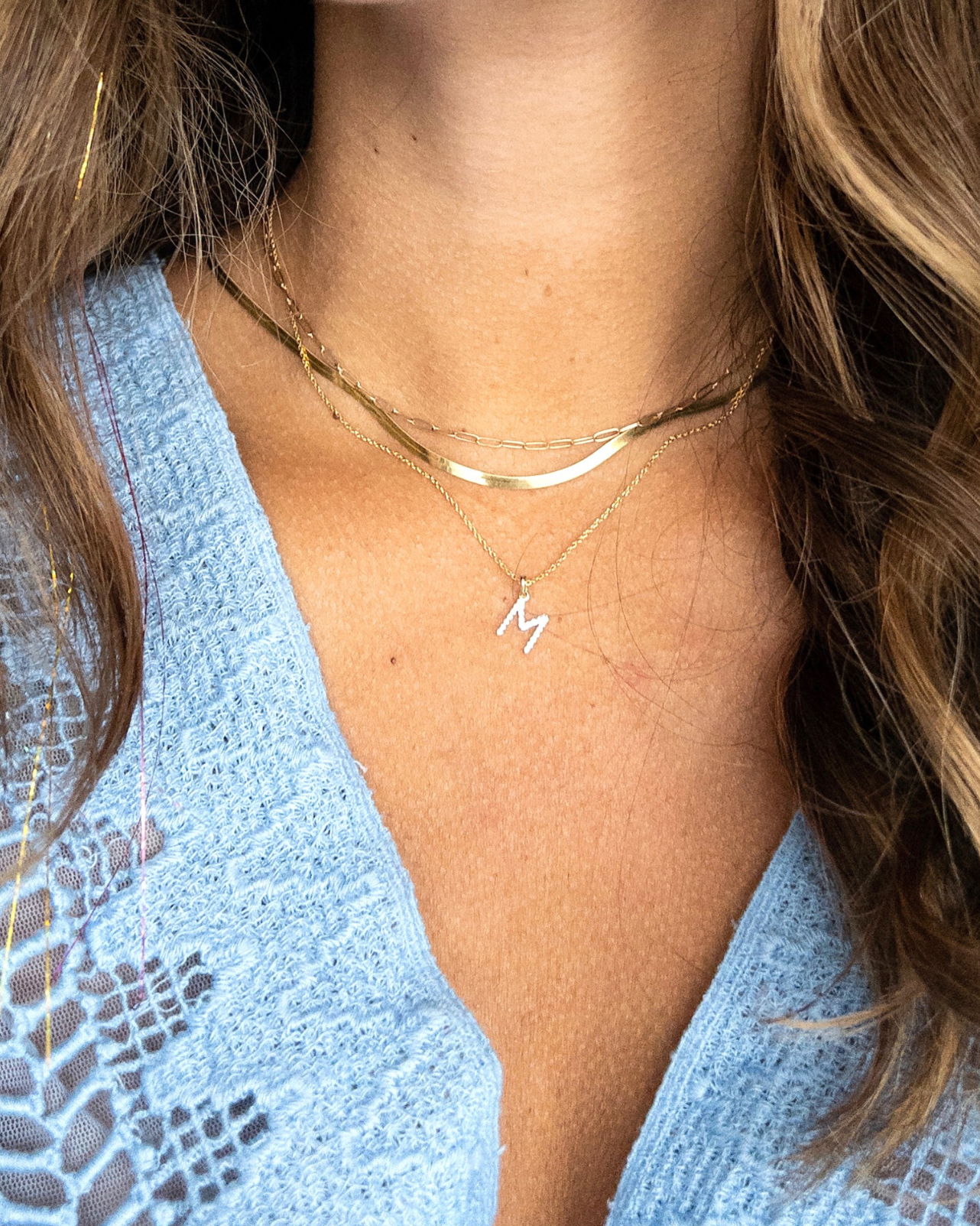 14k Diamond Initial Necklace
